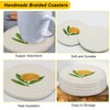 Earndodo Round Lemon Woven Drink Coasters, 5 Inches Cotton Rope