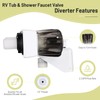 Square-White Dual-Handle RV Shower Faucet with Shower Diverter for Camper