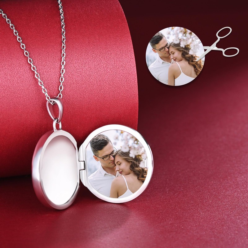 MICYUMI Women's Photo Locket Necklace 925 Sterling Silver Bee Pattern