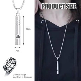 3 Pcs Breathing Necklace Breathlace Anxiety Necklace Meditation Breathlace Stress Relief Necklace Portable Stress Relief Necklace Comes Gift of Relaxation Suitable for Men and Women