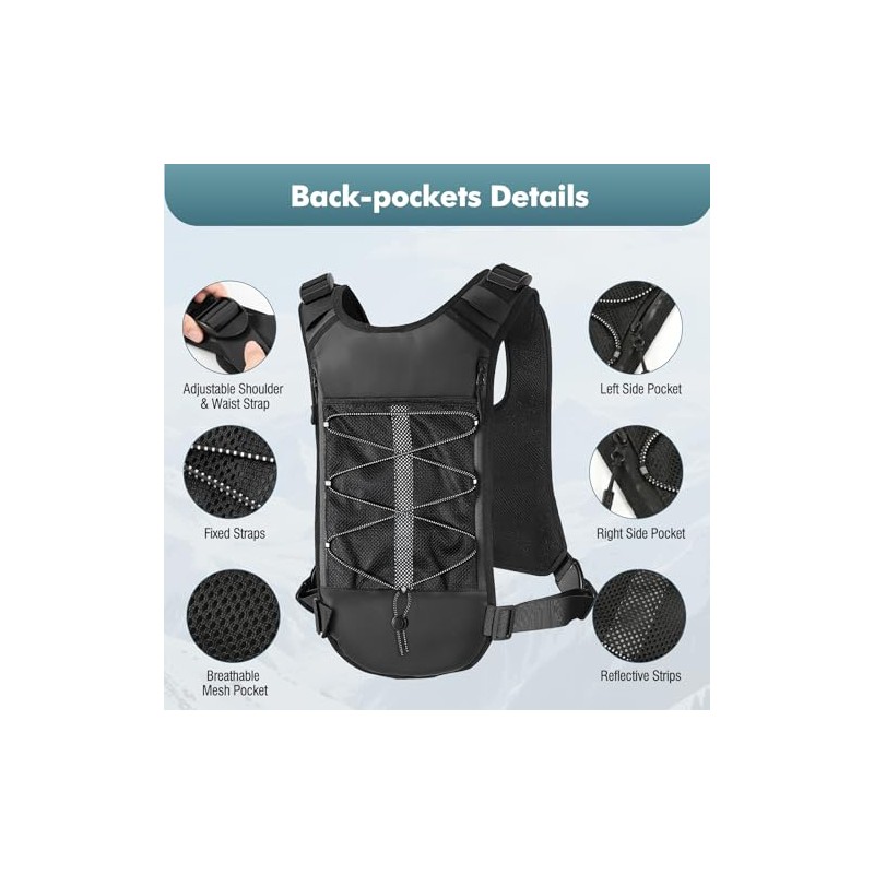 MoKo Lauf Trinkweste mit 2L Trinkblase, Leichter Hydration Vest Brusttasche