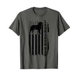 Lab Dad Vintage American Flag Patriotic Labrador T-Shirt for Men