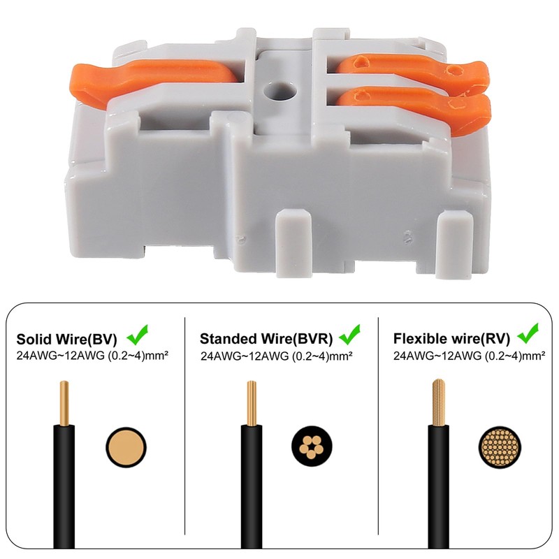 20Pcs 1 in 2 Lever Wire Connector Compact DIY Quick