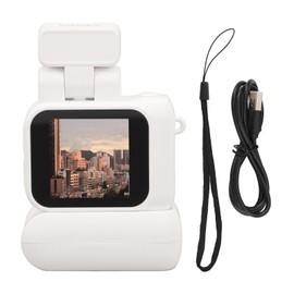 Small DV Camera 1080P HD 1.44in Color Screen Small DVR Camcorder Video Recorder Photography Thumb Camera with Flashlight Charging Case White