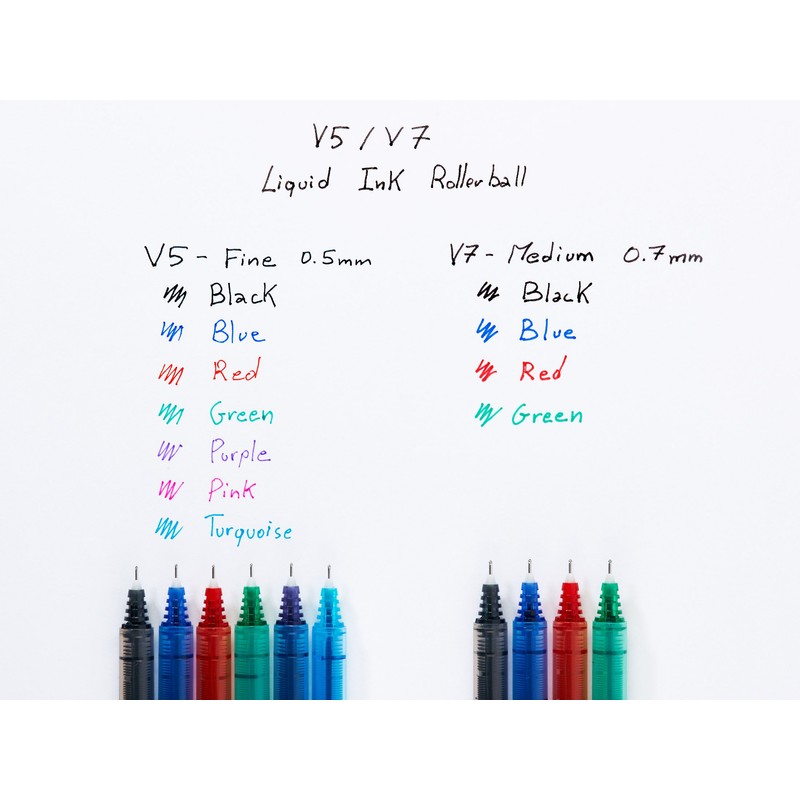 Pilot V5 Roller Ball Pen - Red (Pack of 3)