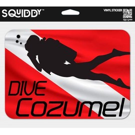 Squiddy Dive Cozumel - Vinyl Sticker Decal for Phone, Laptop, Water Bottle (3" Wide)