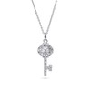 BERRICLE Sterling Silver Key Pendant Necklace for Women, Cubic Zirconia
