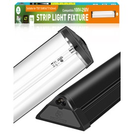 REPTI HOME T5 UVA UVB Reptile Light Combo Kit(100V-250V Wide Voltage), Reptile Light Fixture with UVB 10.0 Fluorescent Tube, 54W UVA UVB Lamp Bulb for Bearded Dragon Tortoise