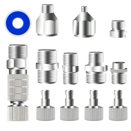HUBEST 13pcs Multi-Size Airbrush Adapter Set, Airbrush Quick Release Disconnect Couplers, Airbrush Adapter Kit Fitting Connector Kit for Air Compressor, Airbrush Hose