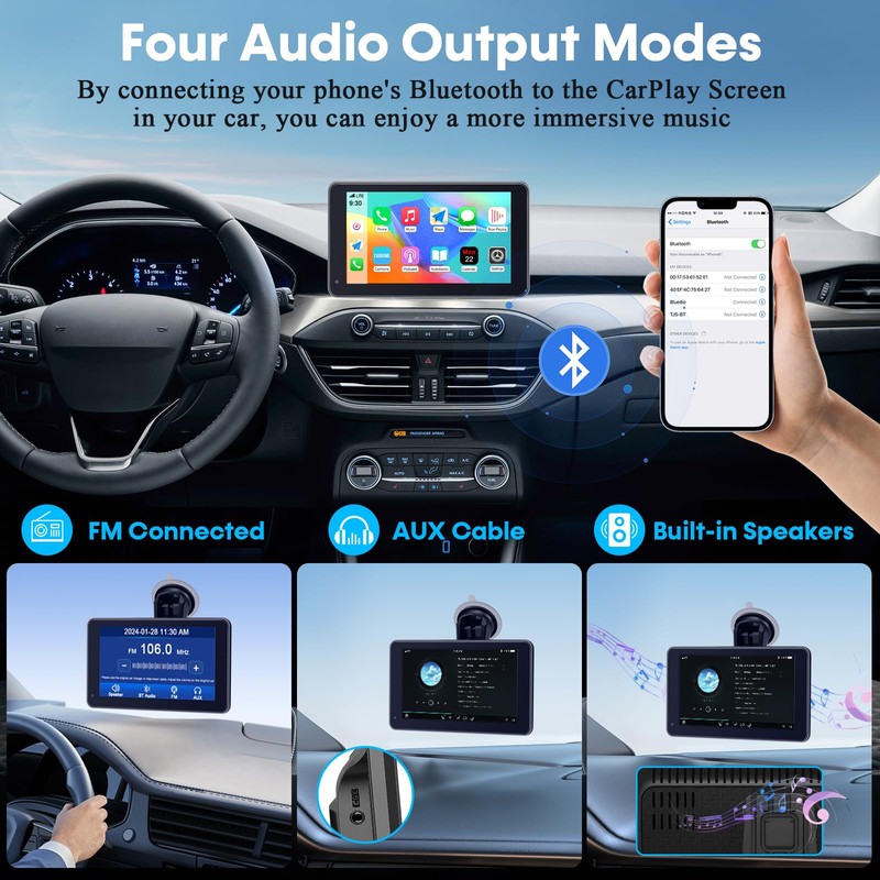 Carplay for Apple Portable Car Screen: Easy Setup 7 Inch