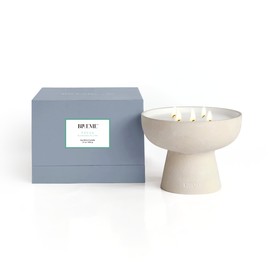 Blueme Focus Candle | Eucalyptus & Lime | 5 Wick - Refillable Wellness Candle with Essential Oils, Hand Finished & Poured Soy Wax Blend Ceramic Vessel, Natural Cotton Wicks | Large 24 oz