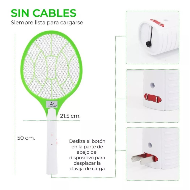 EGTMA Kit De Dos Raquetas Mata Mosquito Eléctrica Recargable