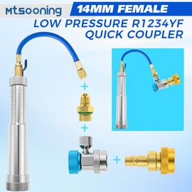 Mtsooning AC Oil Dye Injector Prevent Kit with R134a R1234YF Adjustable Quick Couplers,2 Oil Checkers,R410 Adapter for R134A R1234YF R410A Refrigerant System