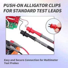 Multimeter Alligator Clips Set,8PCS Push on Alligator Clips for Test Leads Silicone Alligator Clips Professional 10A Test Kit Test Lead Probe Clip Suitable for Electric Testing Work Cable Lead Clip