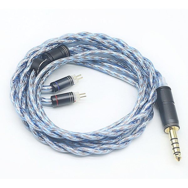 [JSHiFi-VENUS] 2 pin 4.4 mm Rear Cable Silver Plated and Furukawa Copper & Gold Silver Copper Coaxial Wire 0.17 inch (4.4 mm) Earphone Upgrade Cable 2pin Earphone Replacement Cable (2 pin4.4 mm)