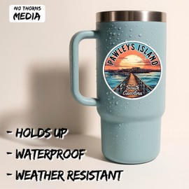 Pawleys Island South Carolina Sticker 4 Inch Coastal Beach Seaside Travel - Waterproof Vinyl Decal for Laptop Water Bottle Car Tumbler - Durable Aesthetic Long-Lasting Stickers for Adults ID44990