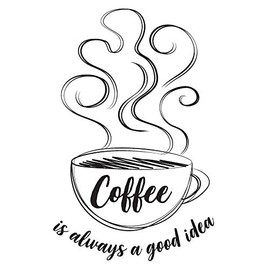 Wall Pops DWPQ3076 Always Coffee Quote Wall Decal, Black