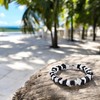 BlueRica Black & White Puka Shell Chips Necklace & Anklet