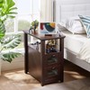 HDDDZSW Farmhouse XXL End Table with Charging Station, Narrow Side