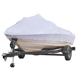 Transhield Universal Marine Boat Cover | Waterproof, Heavy Duty | Straps & Vents Included (18 ft - 19 ft)