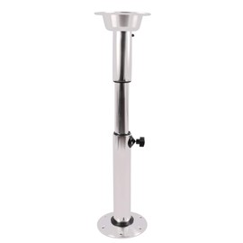 AngelcityCC Adjustable Table Pedestal Stand Leg Base Mount Frame 22-28 Inch Aluminum Finish for RV Camper Marine Boat Caravan Motorhome Galley