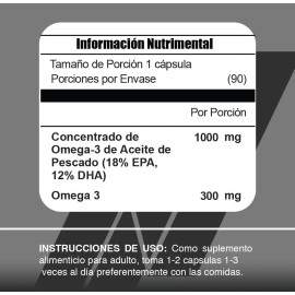 Omega 3 Meta Nutrition Omega+ Contenido 90 Softgels Sabor capsulas suave