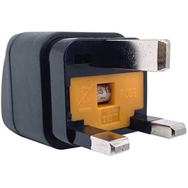 Adaptador de enchufe US/Canadá/Japón a Reino Unido, KSA/EAU/Singapur, enchufe de EE. UU./Canadá/Japón convertido a enchufe del Reino Unido con fusible de 13 A (3 piezas)