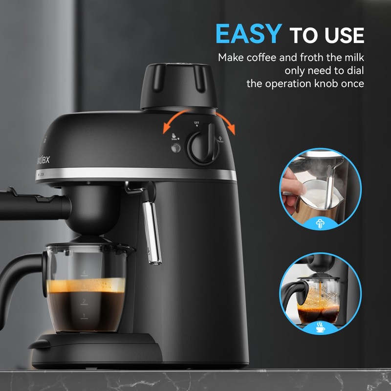 XIXUBX Coffee Machine, 3.5 Bar Espresso & Cappuccino Machine with