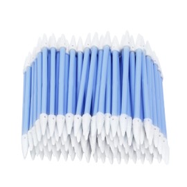 AAwipes Double-Tipped Cleaning Swabs 2.9" [New] (100pcs Blue 3.2 mm Head, 73 mm Length), Foam Cleaning Swabs with Spiral Shape for Tiny Tight Space of PCB Board, Printer, Inkjet, etc (D7230C)