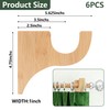 6 Pack Curtain Hooks for Wall, Wooden Shower Rod Holder