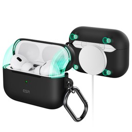 ESR for AirPods Pro 2 Case, Compatible with Airpods Pro 2nd Generation Case (2023/2022/2019), Compatible with MagSafe, Magnetic Lid Lock, Full Drop Protection, Black