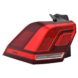 For Volkswagen Tiguan 2018 19 20 21 22 2023 Tail Light Driver Side | Outer | Red/Clear Lens | LED | On Body | PMMA Plastic Lens | PC/ABS Plastic Housing | Replacement For VW2804126 | 5NN945095A