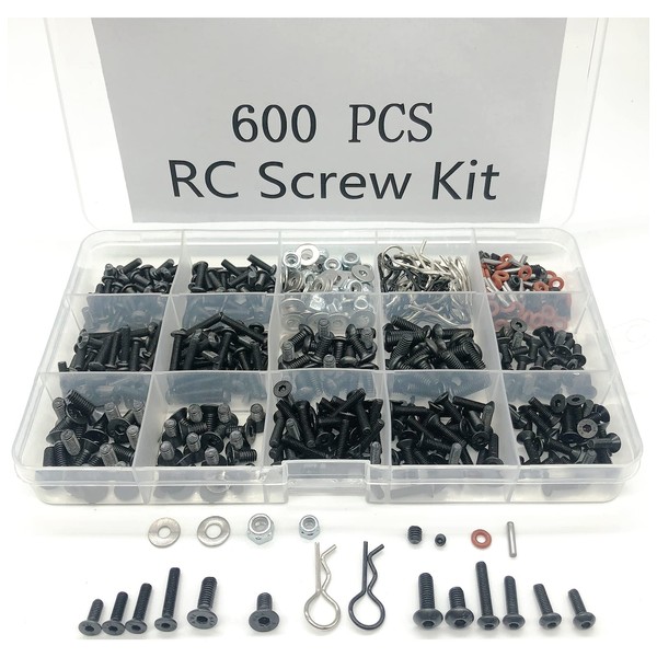 600pcs Universal RC Screw Kit Screws Assortment Set, Hardware Fasteners