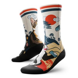 Outway Crew Socks for Men & Women, Breathable Comfort, Moisture-Wicking Athletic Calf Sock with Arch Support, Durable Polyester & Spandex Blend, Colorful Design, Size M/L