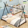 SOFTSEA Twin Floor Bed House Platform Bed Frame with Triangle
