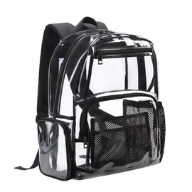 BORMELUN Clear Backpack for S- Heavy Duty Transparent Bookbag w Concerts, Sports,Travel,stadium events, Large 16 Inches