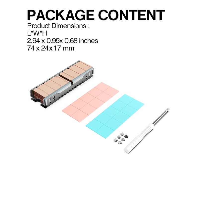 JEYI Copper M.2 HeatSink, Passive Nvme SSD Heatsinks with Copper