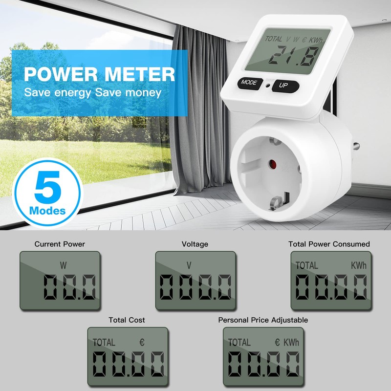GreenSun Electricity Meter for Socket, Current Meter, Socket Power Meter,
