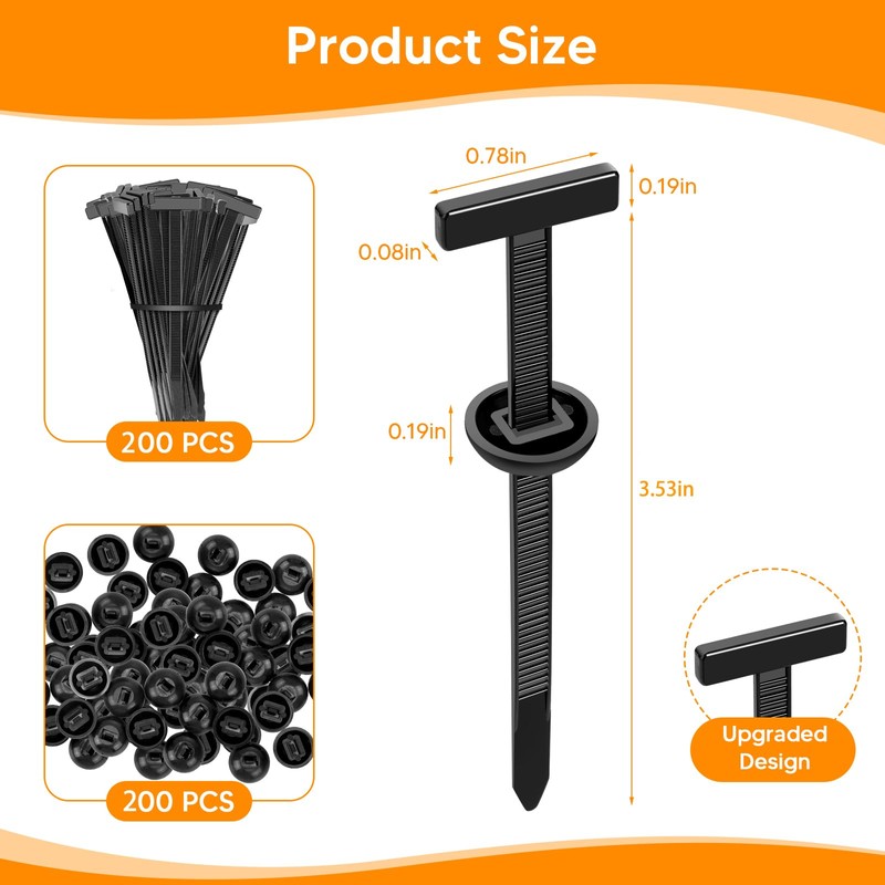 LiLiSSUCCY 200Pcs Nylon Universal Cable Tie Buckle, Nylon Zip Ties