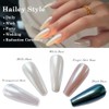 Magic White Pearl cromado Nail Powder Solid Glitter Fairy Shell
