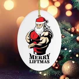 Sports Themed Christmas Ornaments - Merry Liftmas Gym Lifting Christmas Ornament