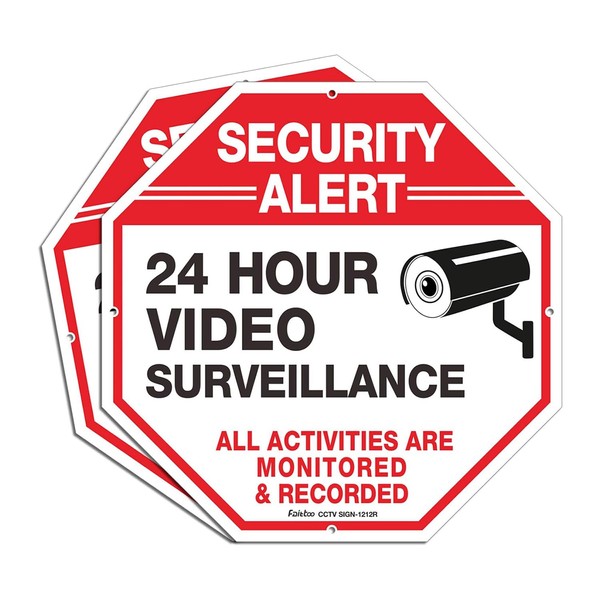 Faittoo Video Surveillance All Activities Are Monitored Sign - 2