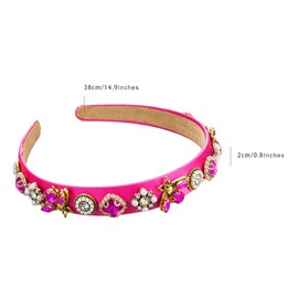 scicent Head Bands Adult Women Padded Hair Band for Ladies Girls Crystal Diamond Hairbands Bling Sparkly Glitter Headband Elegant Hair Accessories - 27316