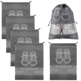 Tsathoggua 5Pcs Shoe Bag with Transparent Window, Large Shoe Bags for Travel, Non-Woven Travel Shoe Bag, Portable Dust Bags for Shoes, Drawstring Shoes Storage Bags for Men Women Daily and Travel Use