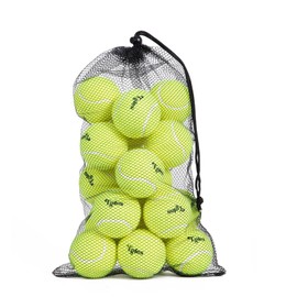 20 Packs Tennis Balls for Training and Dogs, High Elasticity Practice Tennis Balls with Mesh Bag for Transport and Beginner Exercise, Durable Pet Playing Ball Set Multi-Pack Colored Balls Yellow