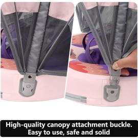 Mambo Baby Float with Canopy &Tail, Non-Inflatable Baby Pool Float for Pool Add Tail Avoid Flip Swim Trainer Infant Swim Floats for Toddler Boys Girls(B53041WK0011-BP11)