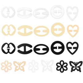 SURALIN Pack of 21 Bra Straps Clip Women's Bra Straps Holder, Invisible Bra Straps Clip Set for Women Black Skin Tone Transparent
