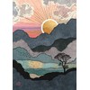 Bug Art Blank Greeting Card - Scenic Range - Mountain Sunset