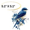 Pretty Spring Bird on Branch Watercolor Art - Blue Vinyl