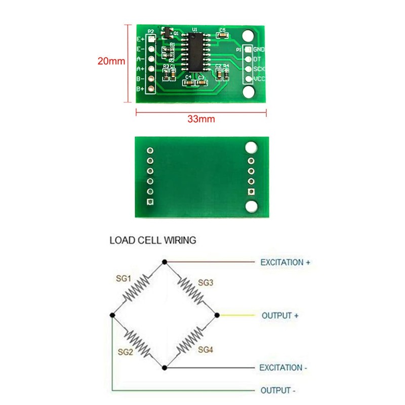 2 Sets 50kg Load Cell E-Shaped Weighing Sensor Strain Half-Bridge